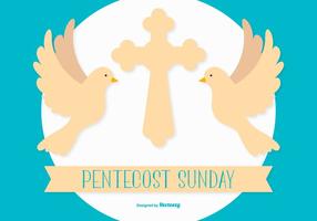 Pentecost Sunday Flat Style Illustration vector