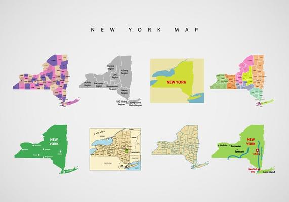 New York Map Vector