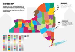 Mapa de Nueva York Infográfico vector