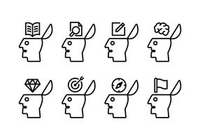 Open Mind Set Icons vector