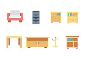 Icono de muebles planos vector