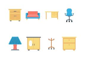 Icono de muebles planos vector