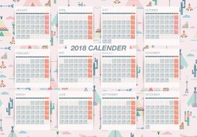 Fondo de patrón Imprimible vector calendario mensual