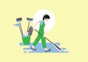 Female Professional Cleaning Staff vector
