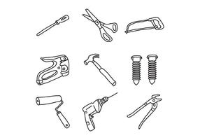 Herramientas de Bricolage Doodles vector