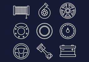 Iconos de Web Carshop conjunto vector