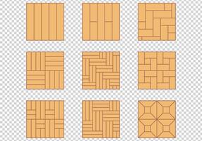 Conjunto de diseño de material de piso de madera vector