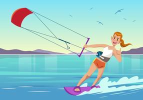 Kitesurfing Water Sport Vector 