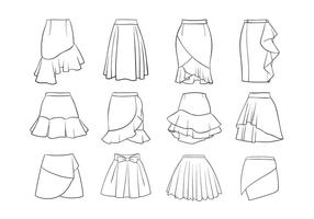 Set Of Different Women Skirts vector