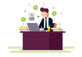 Financial CPA Making Report Illustration vector