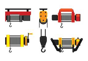 Winch Icons Set vector