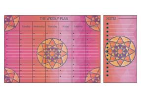 Printable weekly calendar vector