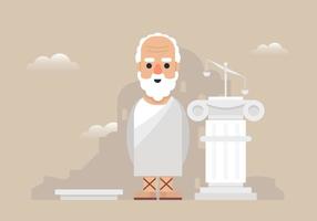 Socrates and Greece Illustration. vector