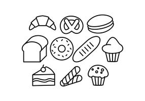 Vector de icono de línea de pastelería gratis