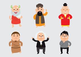 Philosopher Cartoon Set vector