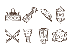 Dayak Icons Vector