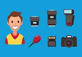 Photographer And Equipment vector