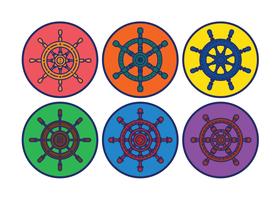 Ships wheel vector set