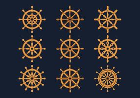 Ships Wheel Icons Collection vector