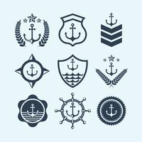 sello y símbolo de la marina de guerra vector