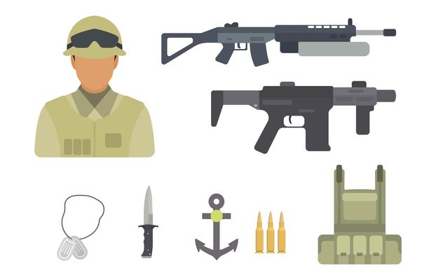 Flat Soldier Vectors