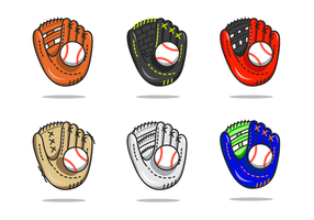 vector de guante de softbol fresco