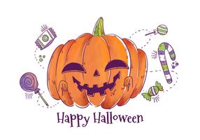 Scary Pumpkin Character Smiling Vector 