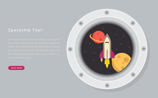 Round porthole on a spaceship vector 