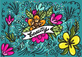 Beauty Banner with Flowers Vector 