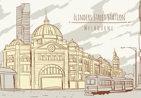 flinders street station melbourne vector