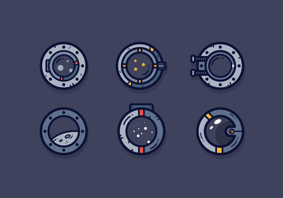 Free Space Ship Porthole Vector