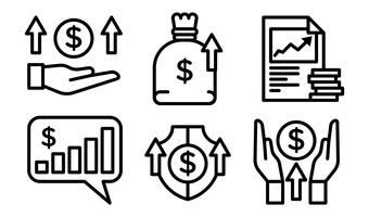 Iconos de Vector de ingresos