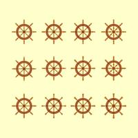 Ships Wheel Icons Collection vector