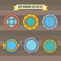 Iconos de Vector de ventana de barco