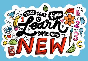 Learn Something New Lettering Vector 