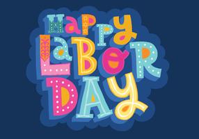 Happy Labor Day Lettering Vector 