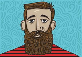 No Shave November Beard Vector 