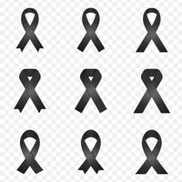 Black Ribbon Mourning Sign vector