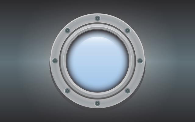 Submarine metal side porthole for underwater