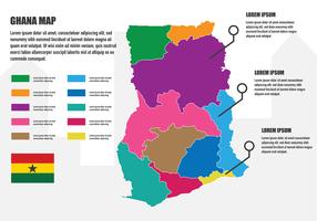 Mapa de Ghana infografía vector