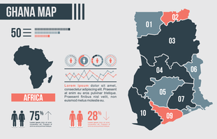 Ghana Map Infographic vector