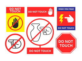 Set Of Do Not Touch Symbol Vector