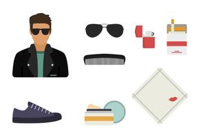 Flat Greaser Style Essential Vectors