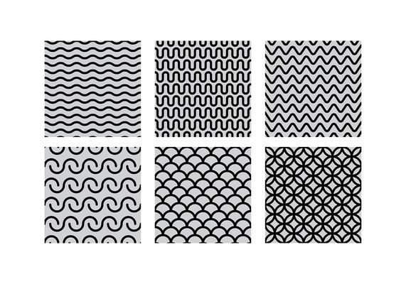 Squiggle Seamles Pattern Set Free Vector
