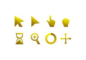 Gold Mouse Over Icon Free Vector