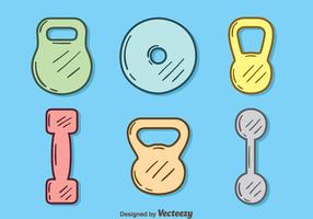 Hand Drawn Gym Equipment Vector