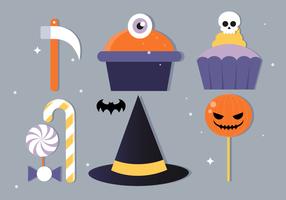 Ilustración de diseño plano Vector elementos de Halloween gratis