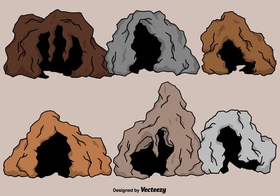 Vector Cartoon Cavern Set