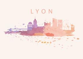 Lyon City Of Watercolor vector