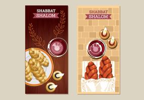 Tarjetas de felicitación Shabbat Shalom Vectors
